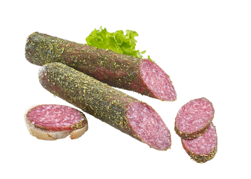 Brotkleesalami, luftgetrocknete Salami mit Brotkleekruste