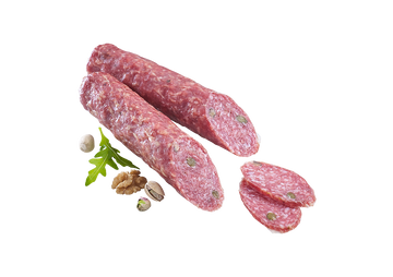 Pistazien-Walnuss-Salami, luftgetrocknete Salami mit Nüssen