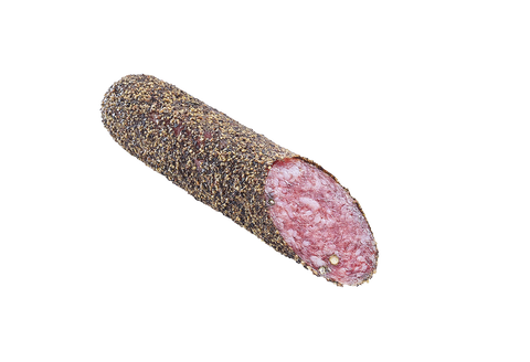 Pfeffersalami, luftgetrocknete Salami mit Pfefferkruste