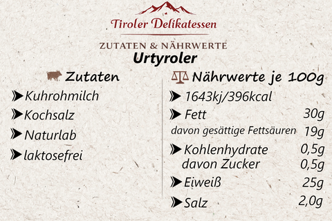 Bergkäse, Urtyroler Käse